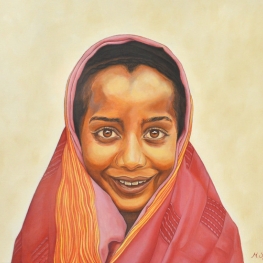 Meisje met omslagdoek