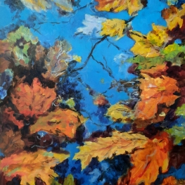 9Herfstbladeren in eeuwig blauw