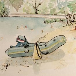 Reddingboot op strand