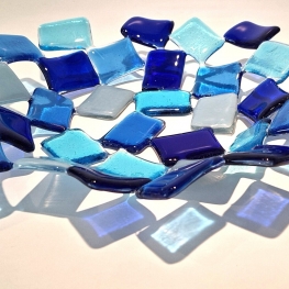 Ronde blauwe vakjesschaal