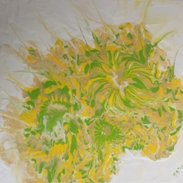 Groengoud in wit pouring