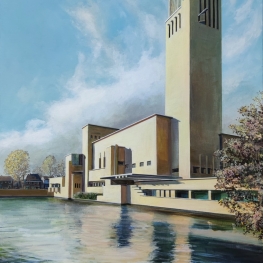 Raadhuis in winterlicht