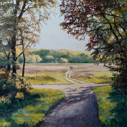 Wandelaars op de heide