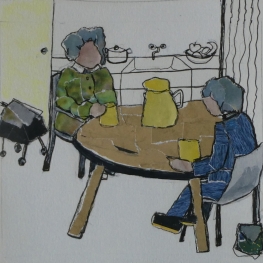 Aan de koffie