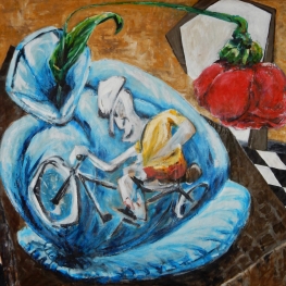 Hey boy with the bike, on a vase ...