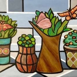 Zomerse kruiden met vlinders