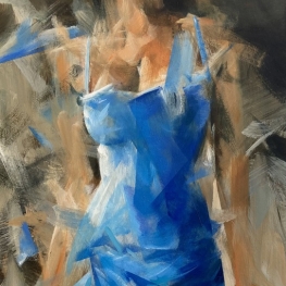 Woman in blue
