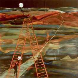 dubbele maan in verte