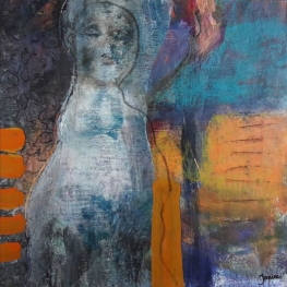 20-3 vrouw met oranje vlakjes