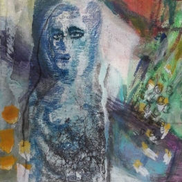 19-33 vrouw blauw/groen