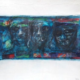 18-12 3 portretten met 2 witte banden