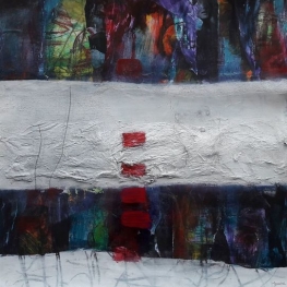 18-15 collage witte reliëfbaan met plexiglas