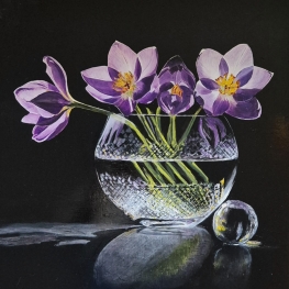 Crocus in kristal vaas