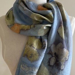 Habotai blauwe zijden sjaal