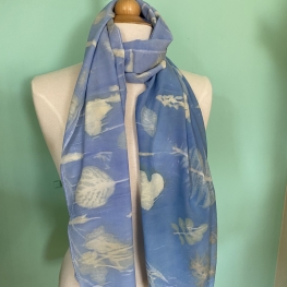 Sky blue zijden sjaal