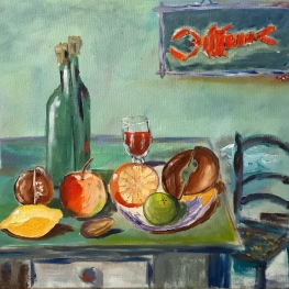 Stilleven met Fruit en Wijn
