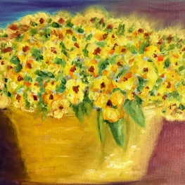 Gele Viooltjes in pot