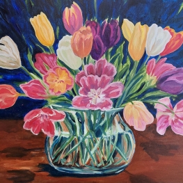 Vaas met tulpen