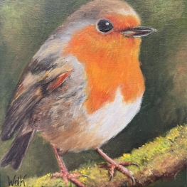 Mini schilderijtje roodborstje 