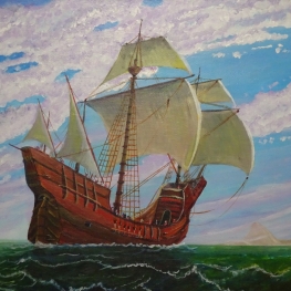 Het schip, de Victoria, van Ferdinand Magellaan