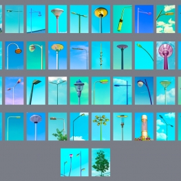 43 lantaarnpalen en 1 boom