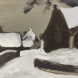 Dorp in de sneeuw naar Tames Oud