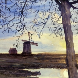 opkomende zon bij molen de Koker