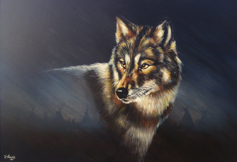 Wolf (Black Background)