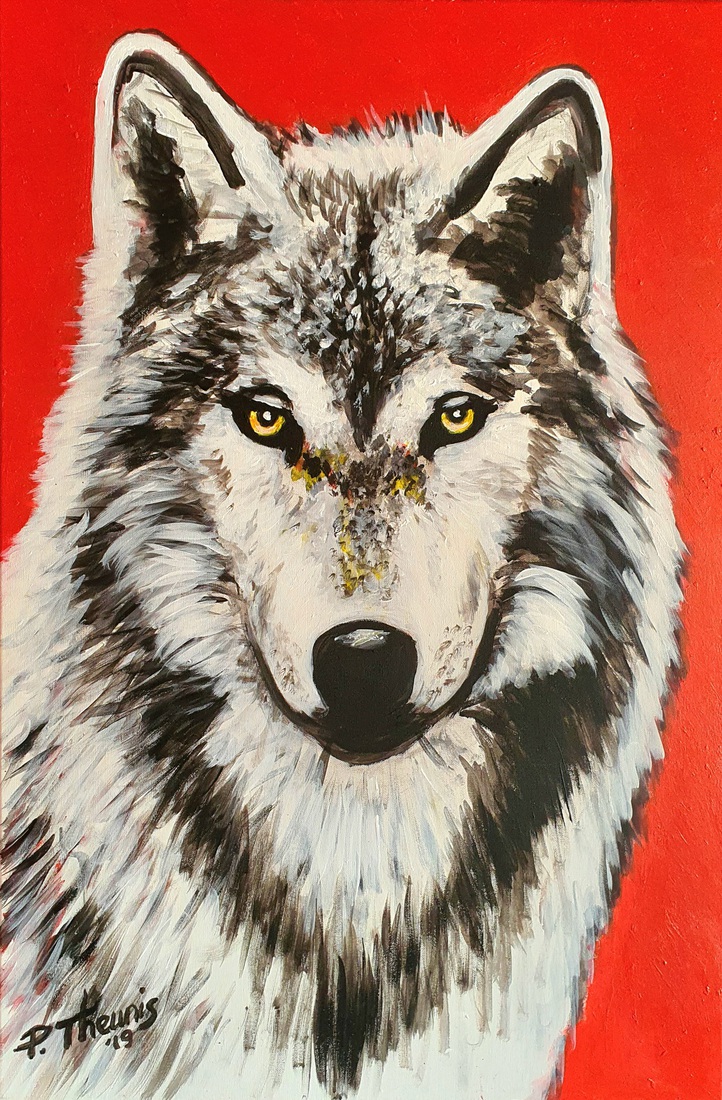 Wolf (Red background)