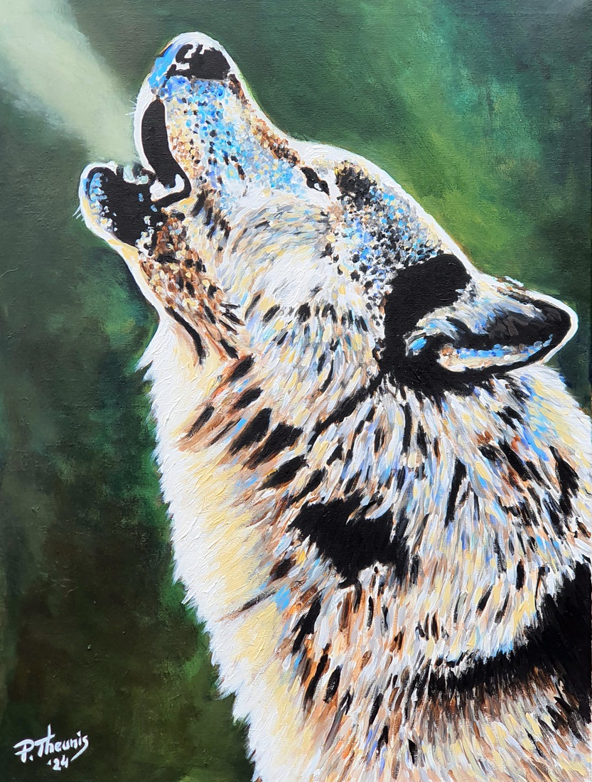 Wolf Profile (Green Background)