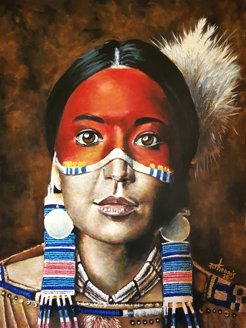 Native Lady with Red Paint
