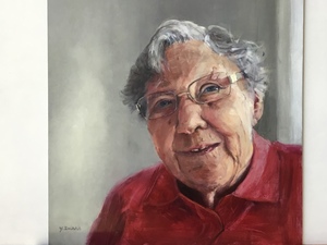 Portret van mijn moeder, rood