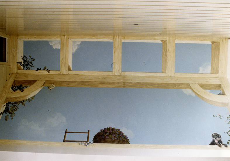 Veranda Plafondschildering Trompe l'oeil Schoorl