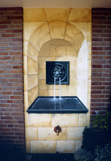 Trompe l'oeil Fontein buiten