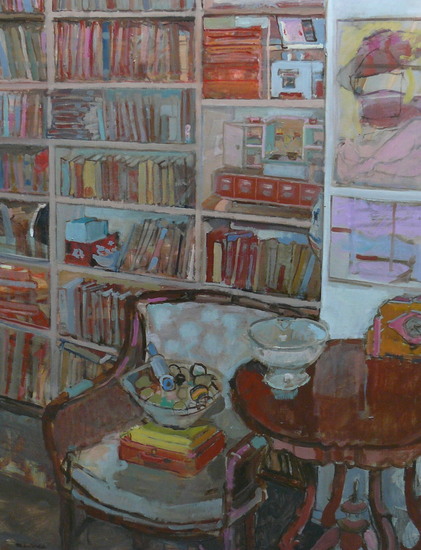 stilleven met rood koffertje