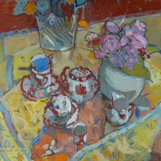 stilleven met serviesje