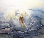 Paringsritueel van de zwaan, uitbeelding afgestemd op de jaarlijkse cyclische energiëen.