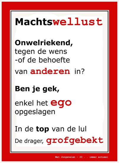 Machtswellust.