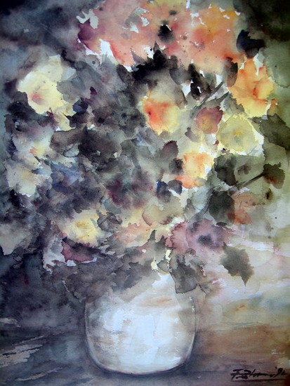 Vaas met bloemen N.T.K.