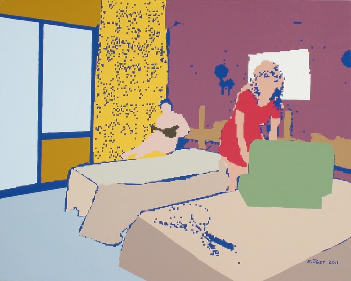 Hotelkamer met koffer