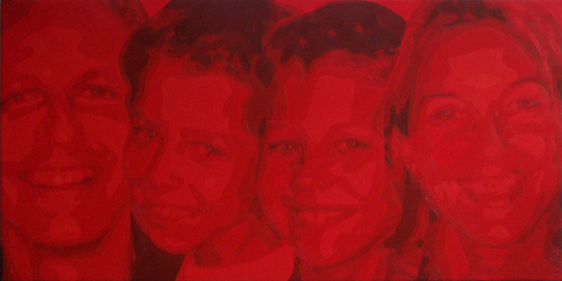 Wouter, Christien, David en Noah