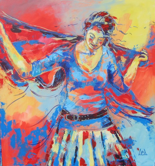 meisje met omslagdoek