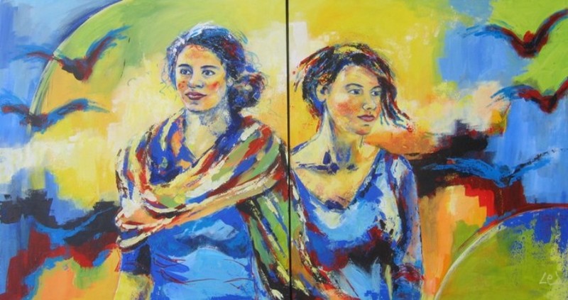 zomerse wandeling tweeluik