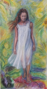 Gekleurde Tekeningen uitgevoerd in pastel, gekleurde potlood, inkt, plakkaatverf en gouache. Het illustreren van een tekst, gedicht, idee. Het zoeken van kleur, en dus de juiste sfeer, begint vaak met een collage ontwerp.