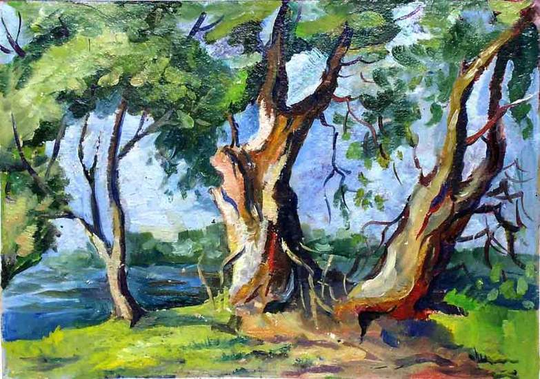 The trees.