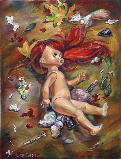 Life is short. Or thrown away doll.