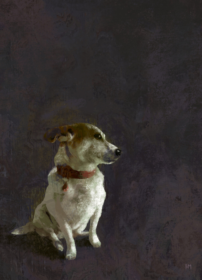 Amy, schilderij van een hond