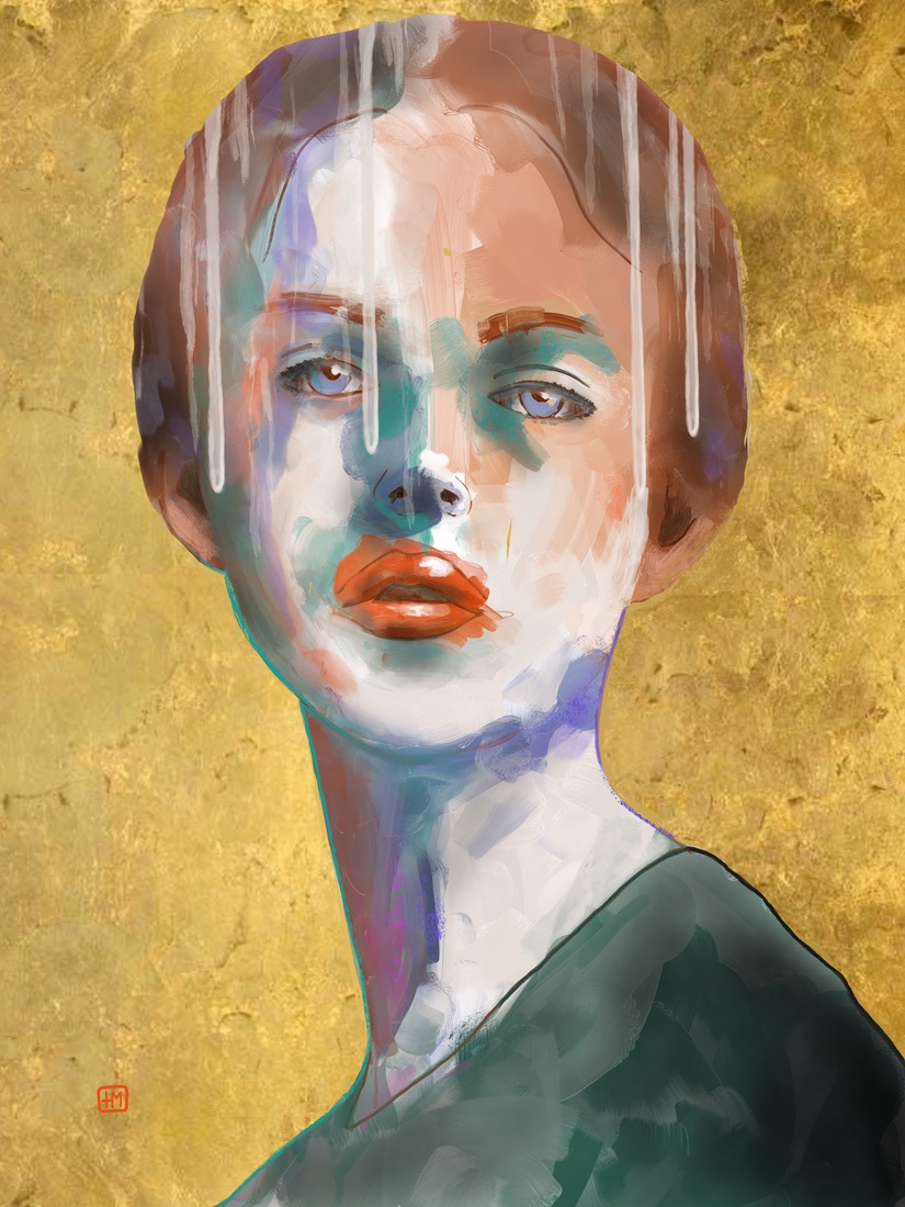 Abstract portret van een vrouw, modern portret.