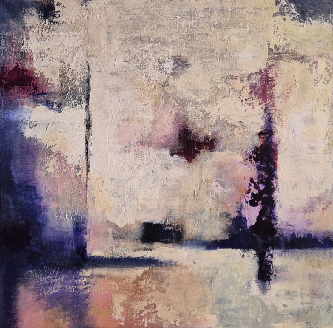 Abstract blauw en paars