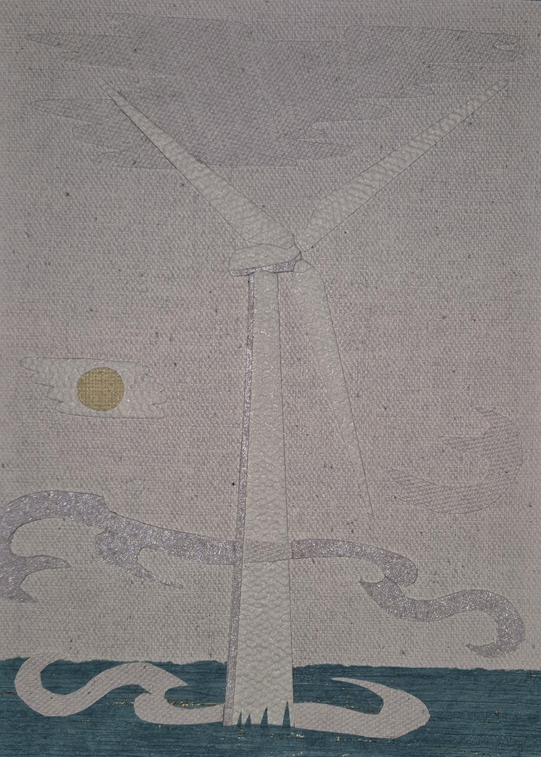 Windturbine in de mist